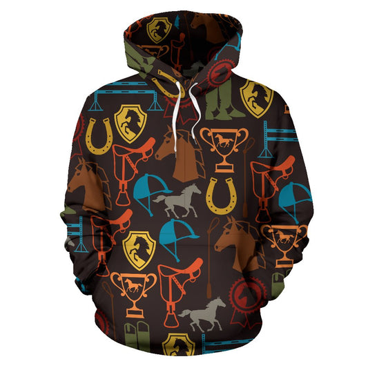 Equestrian Equipment Horse Colorful Pullover Hoodie