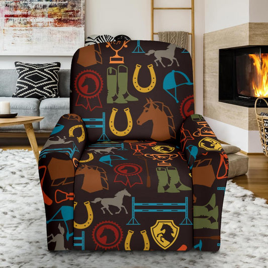 Equestrian Equipment Horse Colorful Single Sofa Slipcover -JTAMIGO.COM
