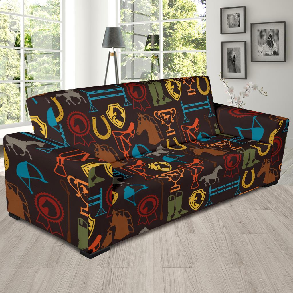 Equestrian Equipment Horse Colorful Sofa Slipcover-JTAMIGO.COM