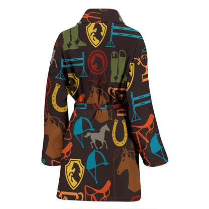 Equestrian Equipment Horse Colorful Women Bath Robe-JTAMIGO.COM