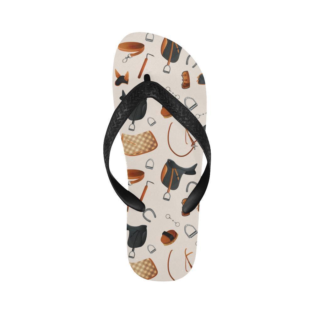 Equestrian Equipment Print Pattern Flip Flops-JTAMIGO.COM