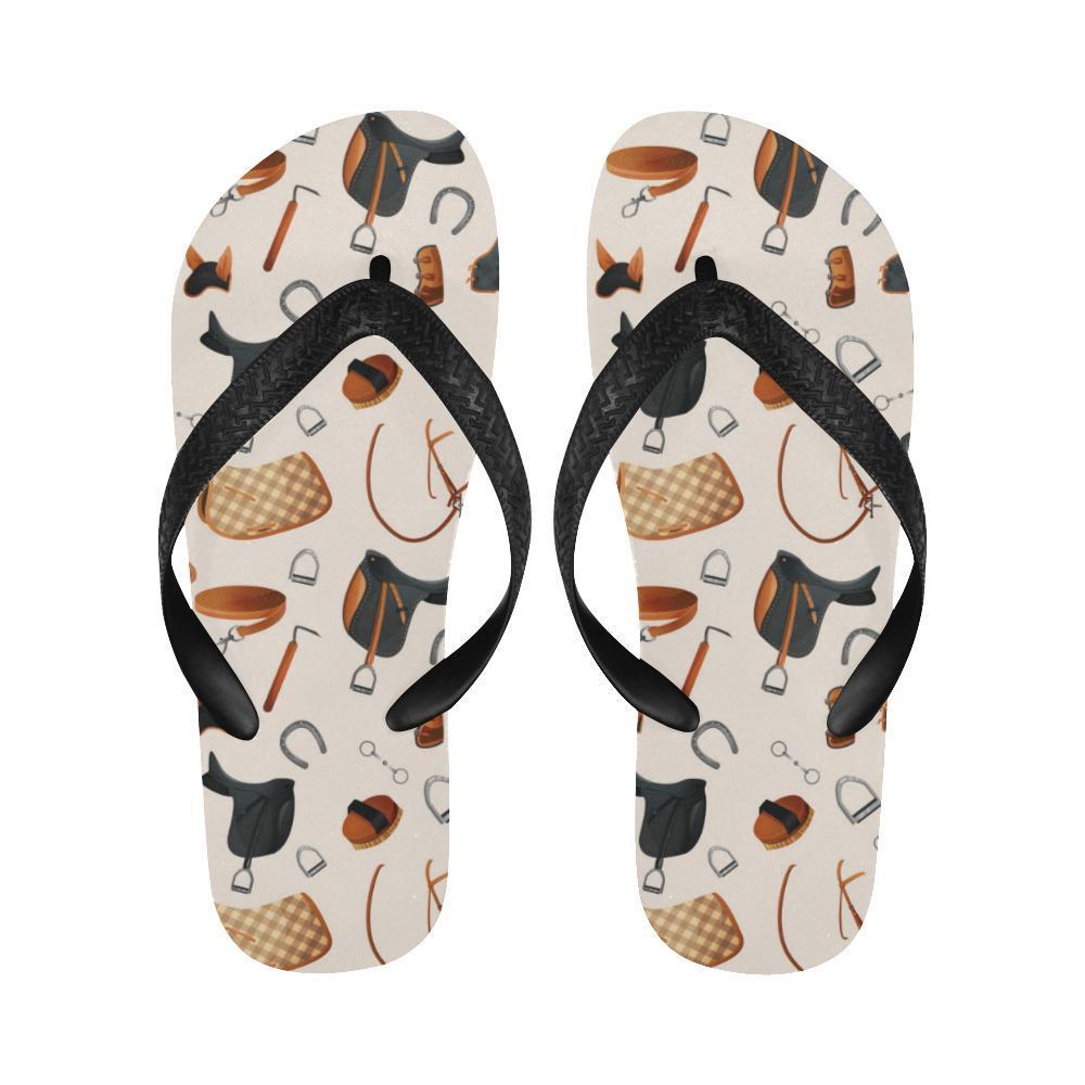 Equestrian Equipment Print Pattern Flip Flops-JTAMIGO.COM