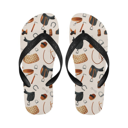 Equestrian Equipment Print Pattern Flip Flops-JTAMIGO.COM