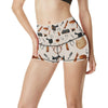 Equestrian Equipment Print Pattern High Waisted Spandex Shorts-JTAMIGO.COM