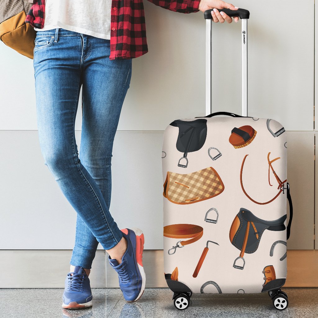 Equestrian Equipment Print Pattern Luggage Cover Protector