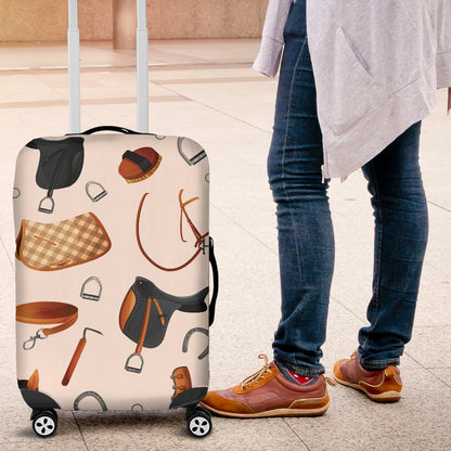 Equestrian Equipment Print Pattern Luggage Cover Protector