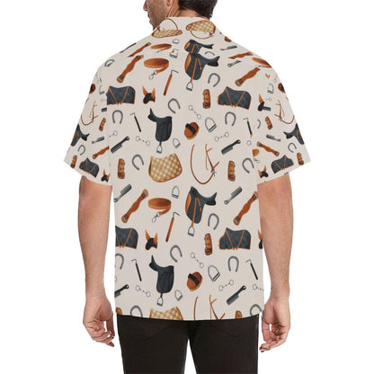 Equestrian Equipment Print Pattern Men Aloha Hawaiian Shirt