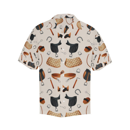 Equestrian Equipment Print Pattern Men Aloha Hawaiian Shirt