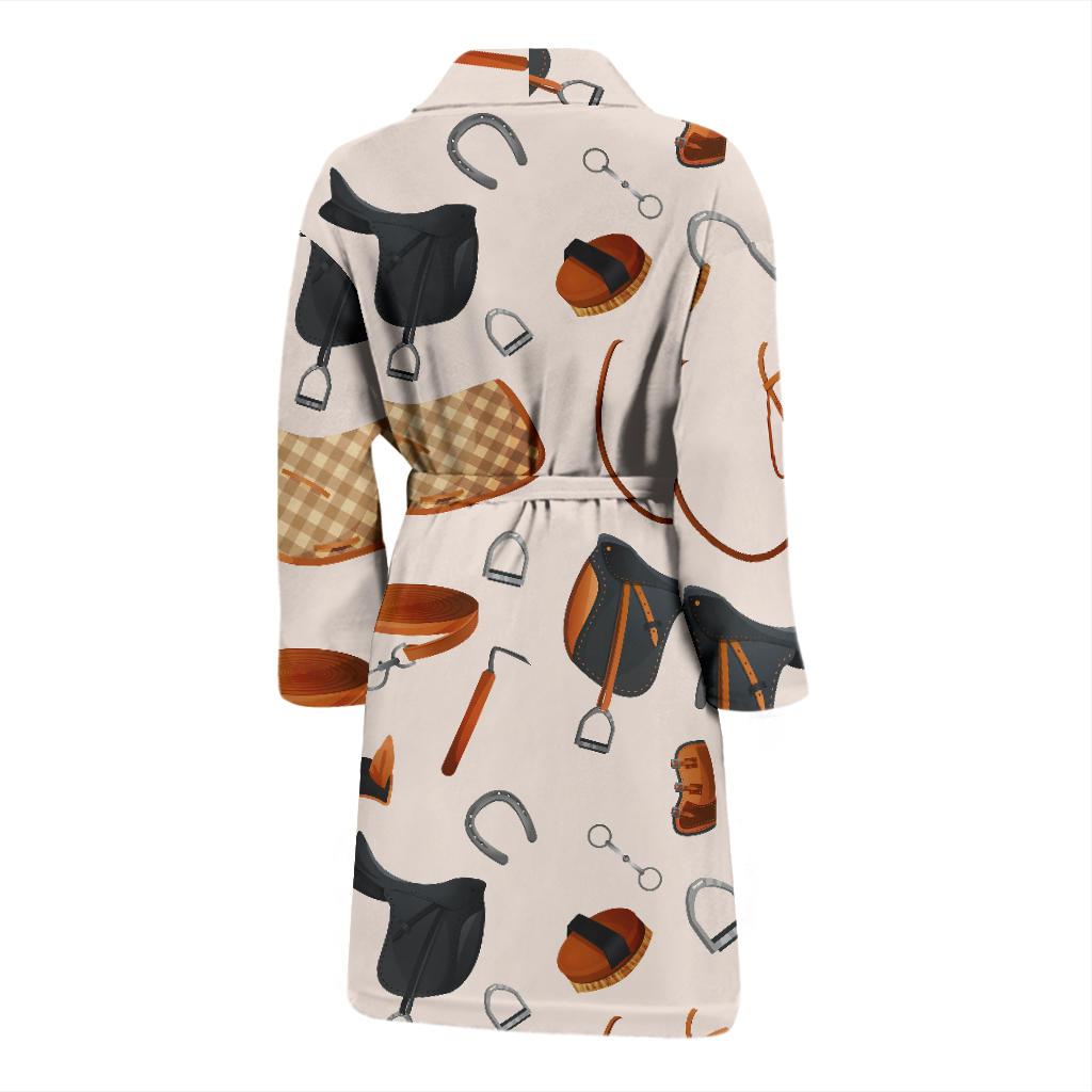 Equestrian Equipment Print Pattern Men Bath Robe-JTAMIGO.COM