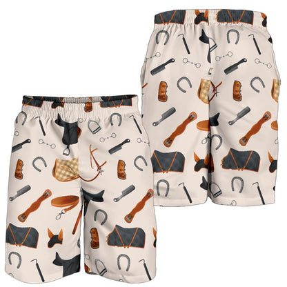 Equestrian Equipment Print Pattern Mens Shorts-JTAMIGO.COM