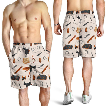 Equestrian Equipment Print Pattern Mens Shorts-JTAMIGO.COM