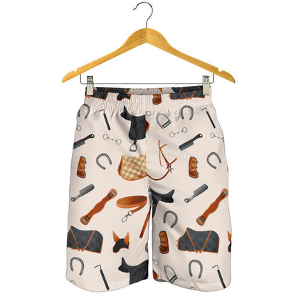 Equestrian Equipment Print Pattern Mens Shorts-JTAMIGO.COM