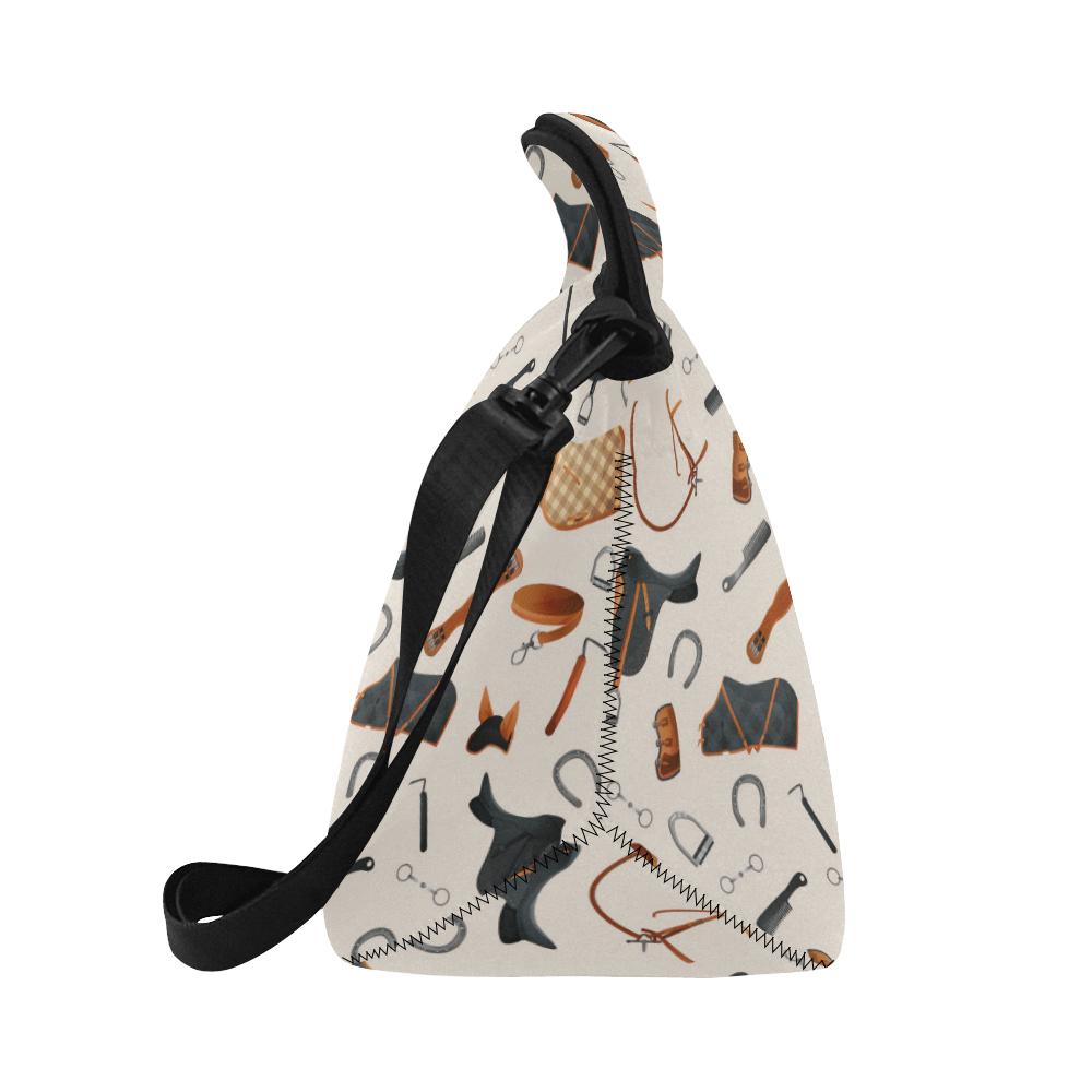 Equestrian Equipment Print Pattern Neoprene Lunch Bag (Model 1669)(Large)-JTAMIGO.COM