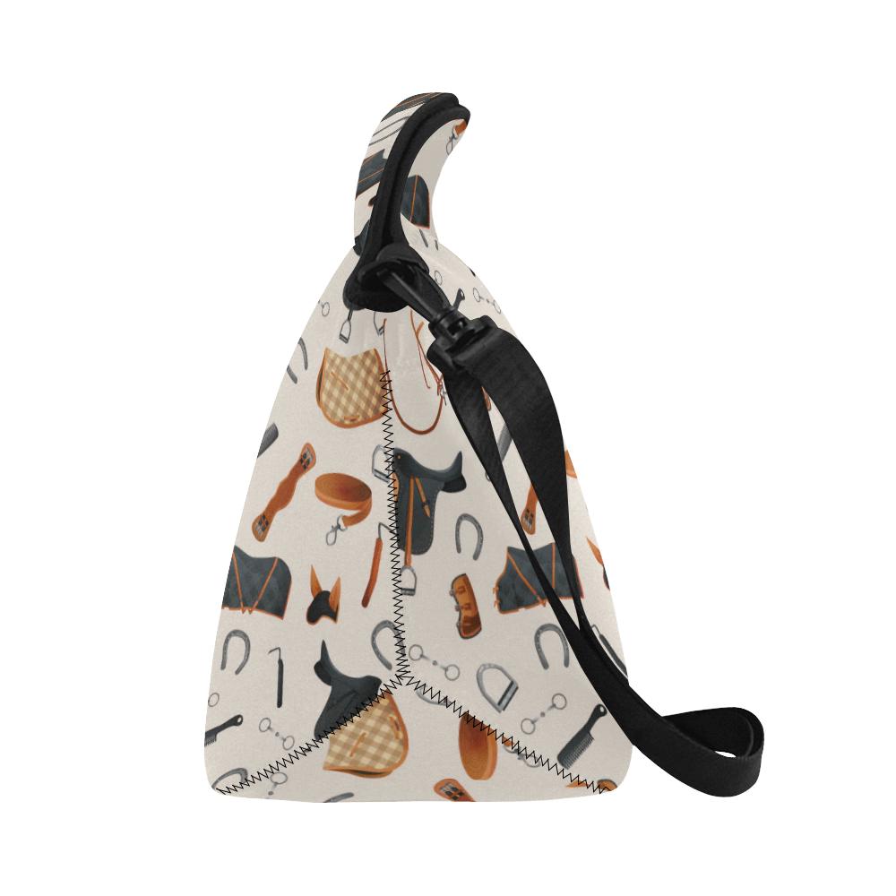 Equestrian Equipment Print Pattern Neoprene Lunch Bag (Model 1669)(Large)-JTAMIGO.COM