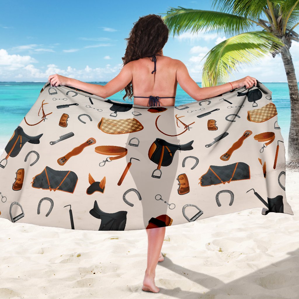 Equestrian Equipment Print Pattern Sarong Pareo Wrap