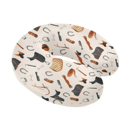 Equestrian Equipment Print Pattern U-Shaped Travel Neck Pillow-JTAMIGO.COM