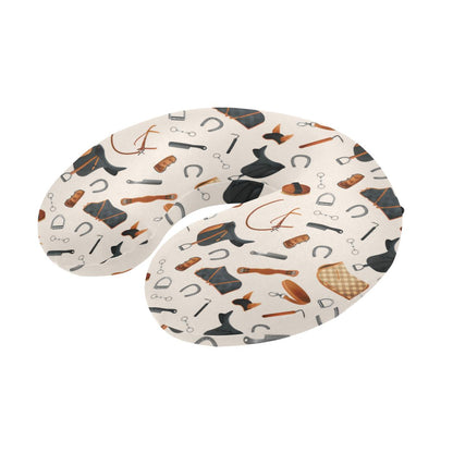 Equestrian Equipment Print Pattern U-Shaped Travel Neck Pillow-JTAMIGO.COM