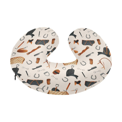 Equestrian Equipment Print Pattern U-Shaped Travel Neck Pillow-JTAMIGO.COM