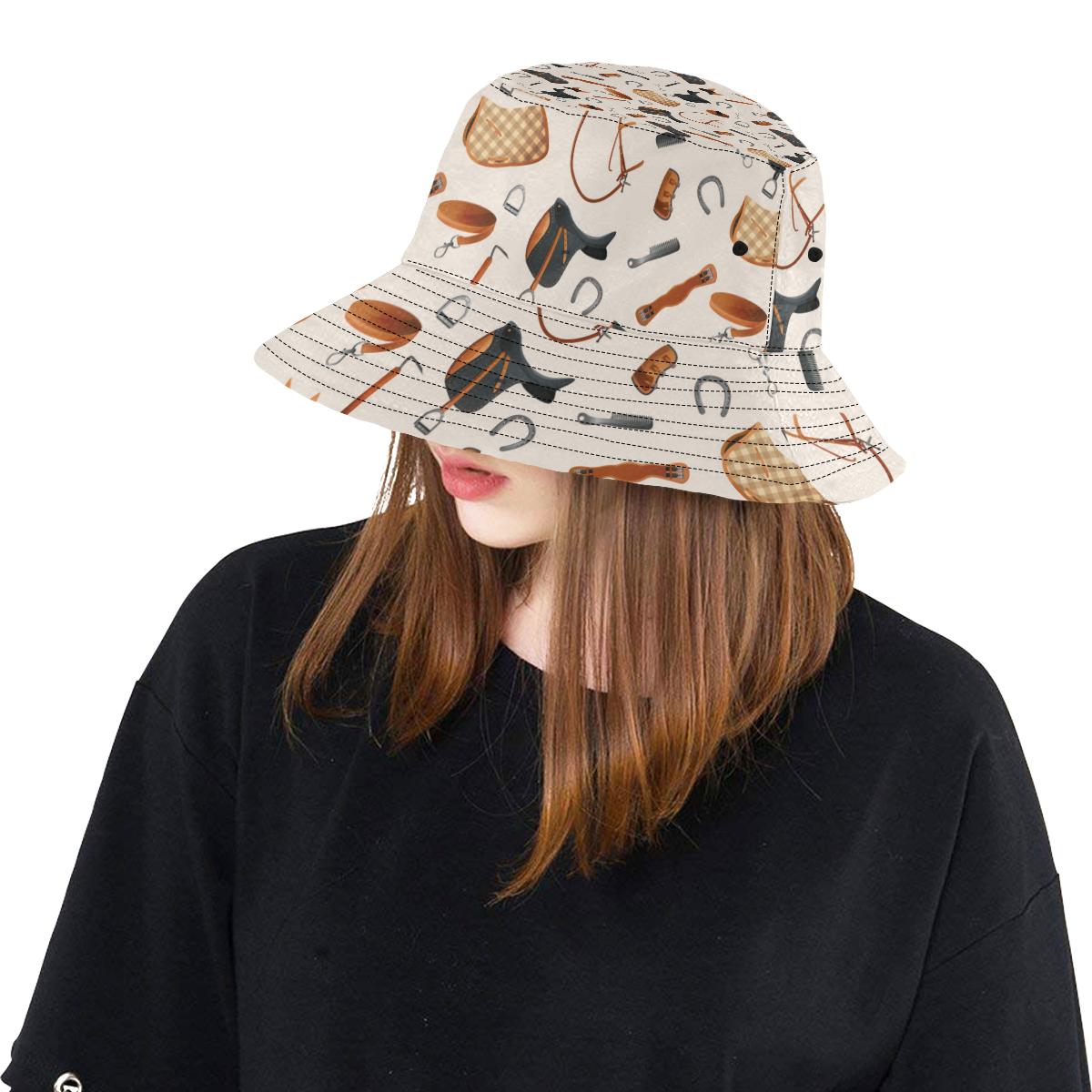 Equestrian Equipment Print Pattern Unisex Bucket Hat