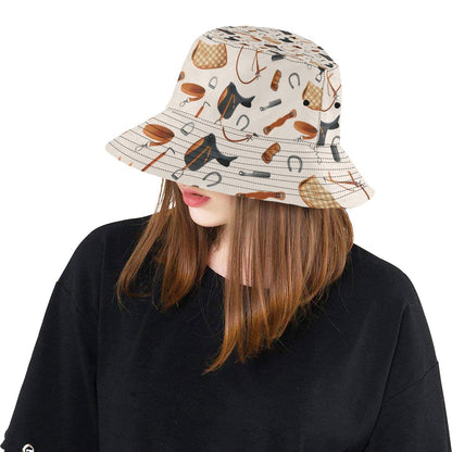 Equestrian Equipment Print Pattern Unisex Bucket Hat