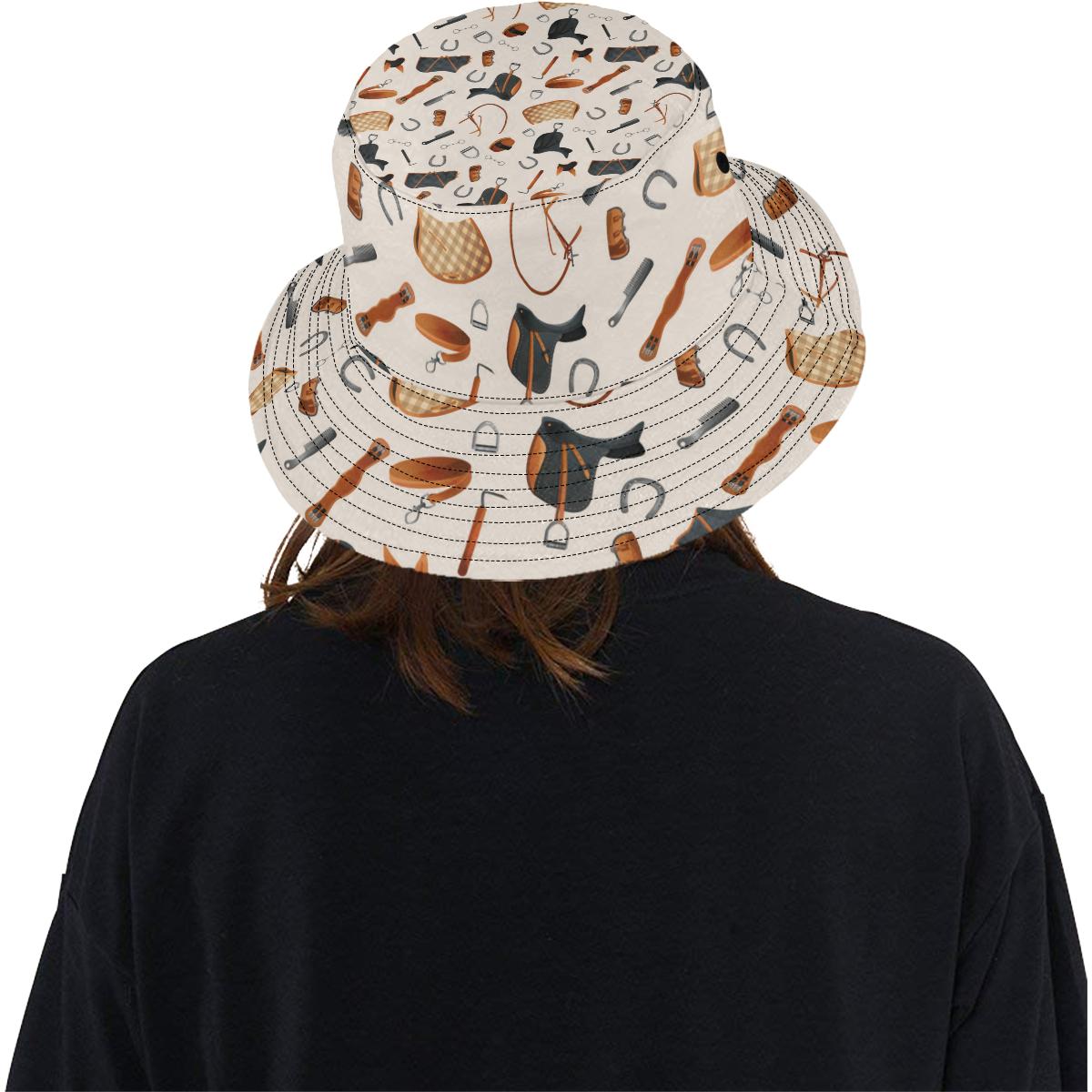 Equestrian Equipment Print Pattern Unisex Bucket Hat