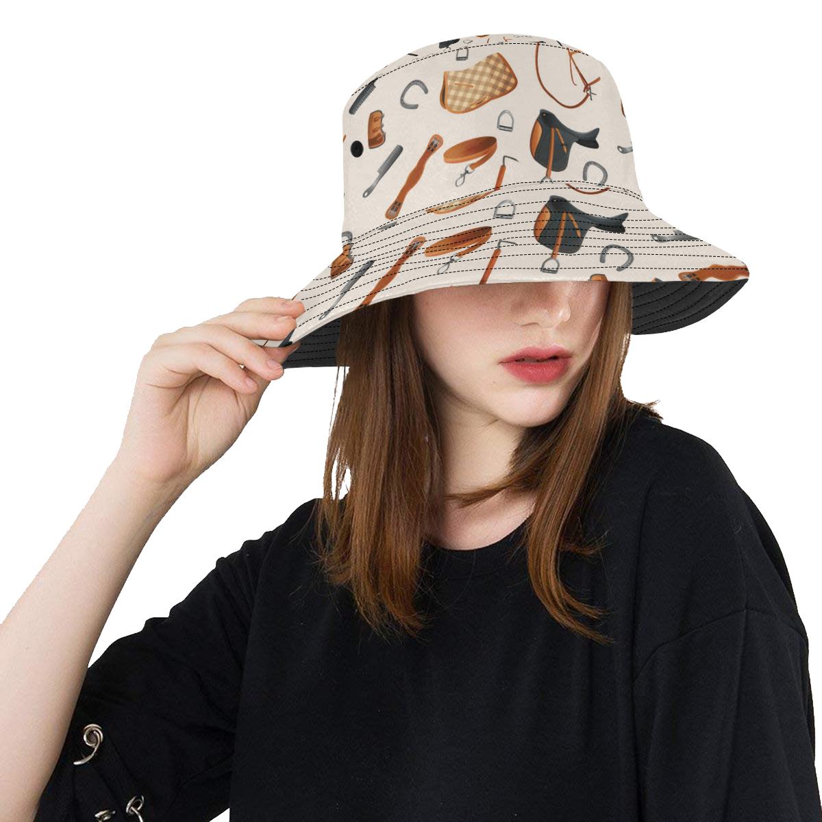Equestrian Equipment Print Pattern Unisex Bucket Hat