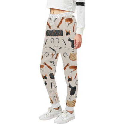 Equestrian Equipment Print Pattern Unisex Casual Sweatpants (Model L11)-JTAMIGO.COM