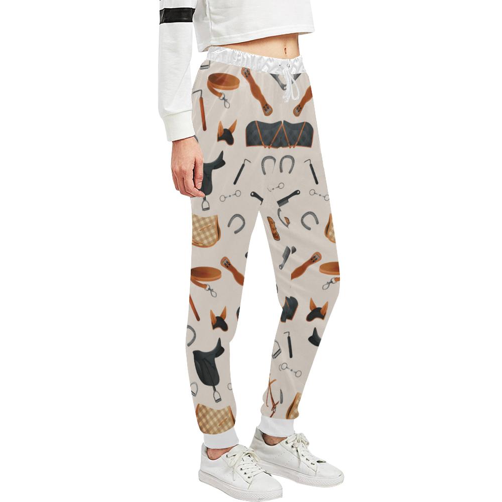 Equestrian Equipment Print Pattern Unisex Casual Sweatpants (Model L11)-JTAMIGO.COM