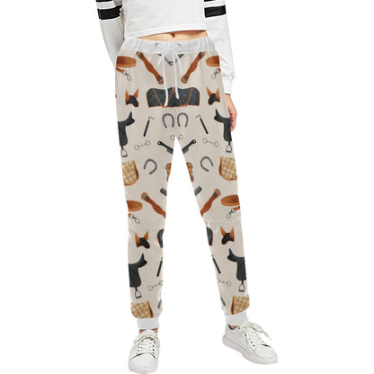 Equestrian Equipment Print Pattern Unisex Casual Sweatpants (Model L11)-JTAMIGO.COM