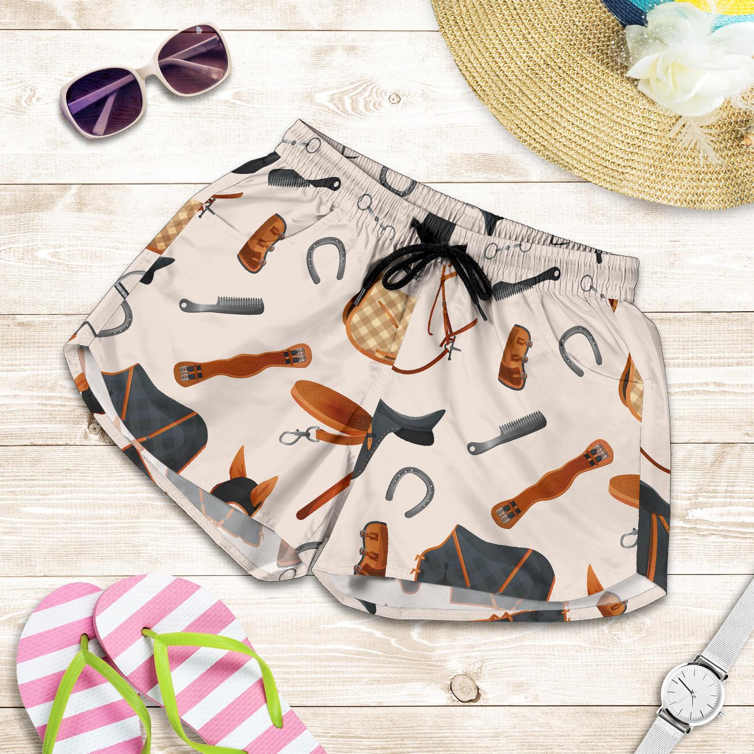 Equestrian Equipment Print Pattern Women Shorts-JTAMIGO.COM