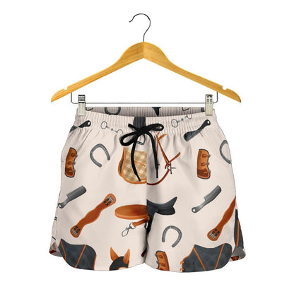 Equestrian Equipment Print Pattern Women Shorts-JTAMIGO.COM