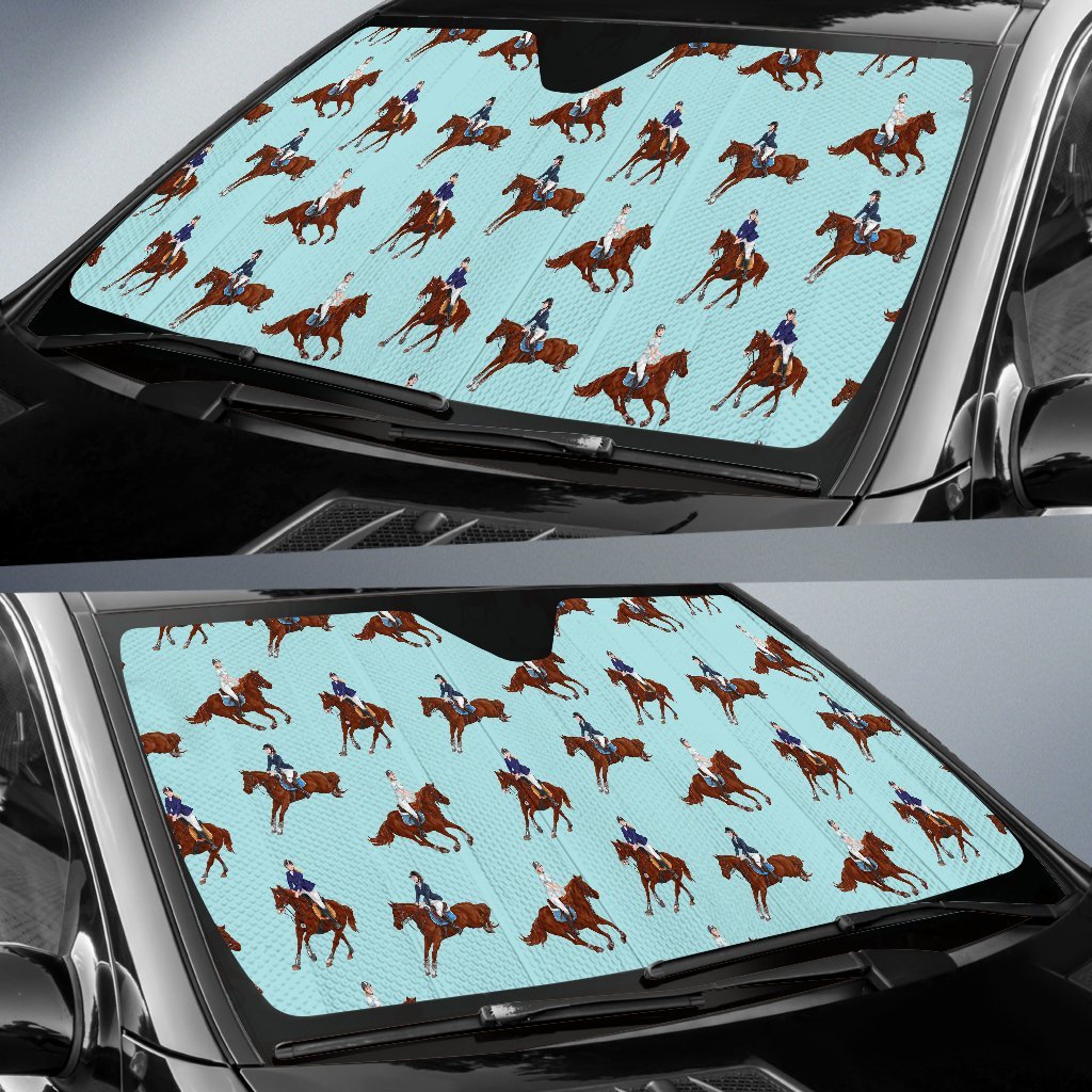 Equestrian Horse Riding Car Sun Shade For Windshield
