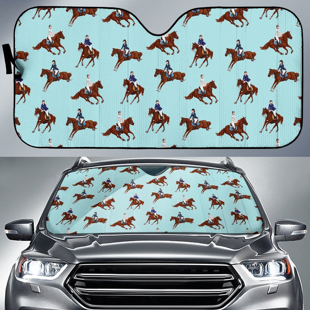 Equestrian Horse Riding Car Sun Shade For Windshield