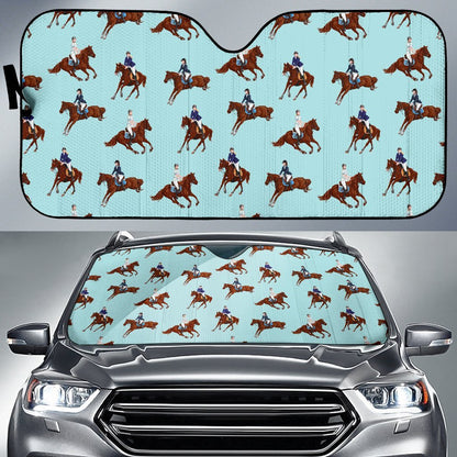 Equestrian Horse Riding Car Sun Shade For Windshield