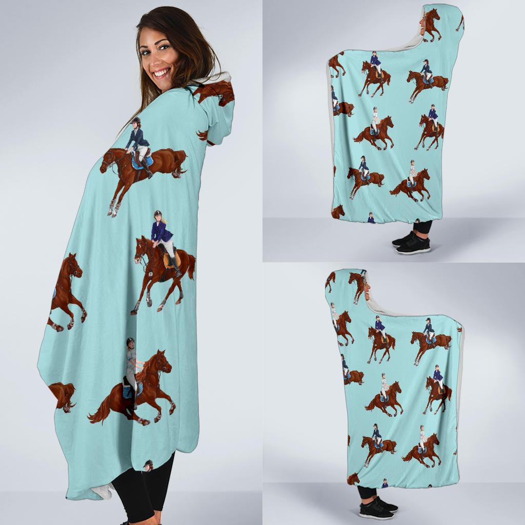 Equestrian Horse Riding Hooded Blanket-JTAMIGO.COM