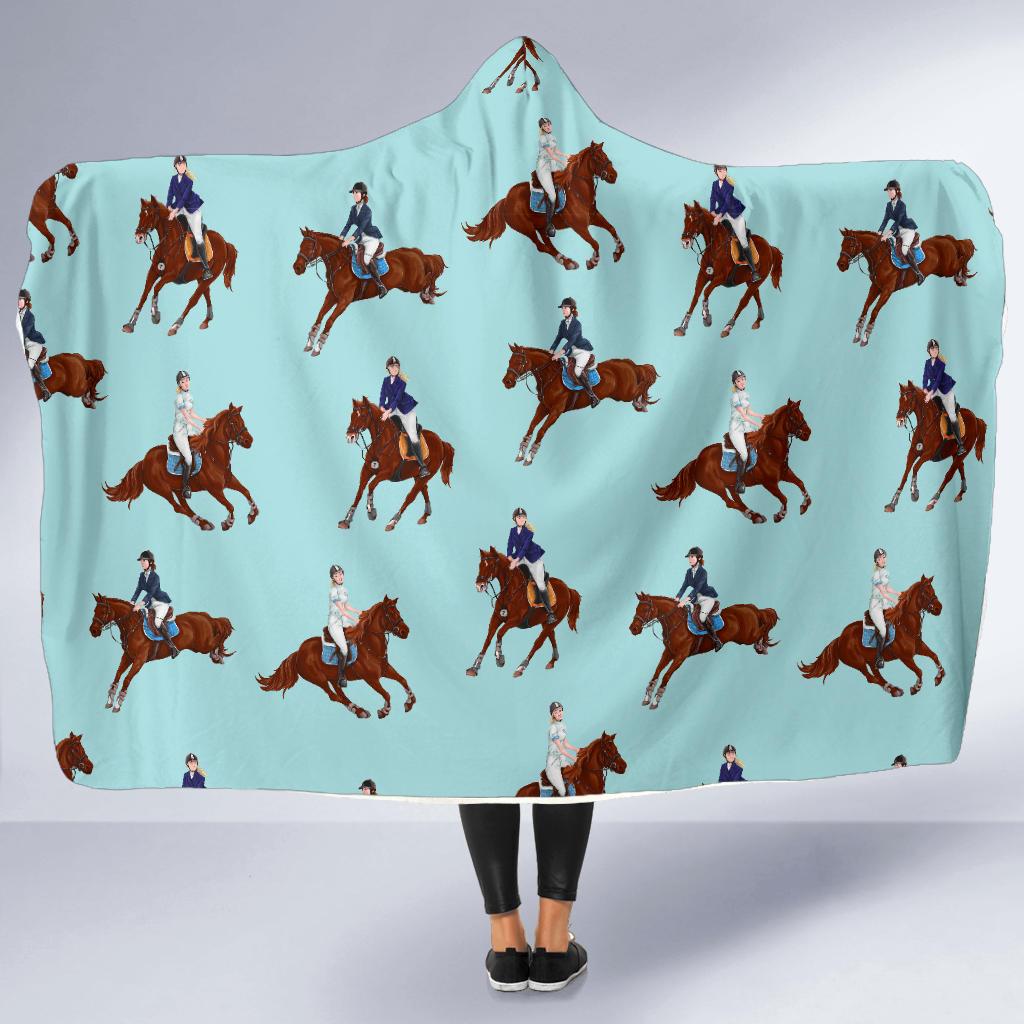 Equestrian Horse Riding Hooded Blanket-JTAMIGO.COM