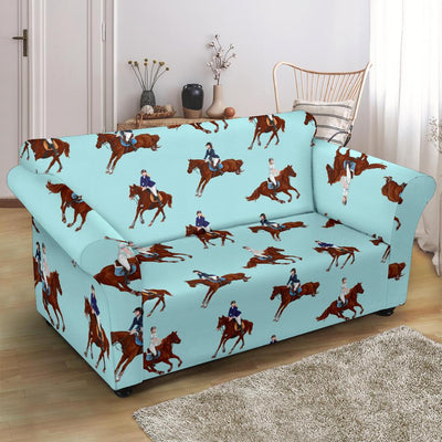 Equestrian Horse Riding Loveseat Slipcover-JTAMIGO.COM