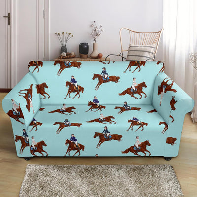 Equestrian Horse Riding Loveseat Slipcover-JTAMIGO.COM