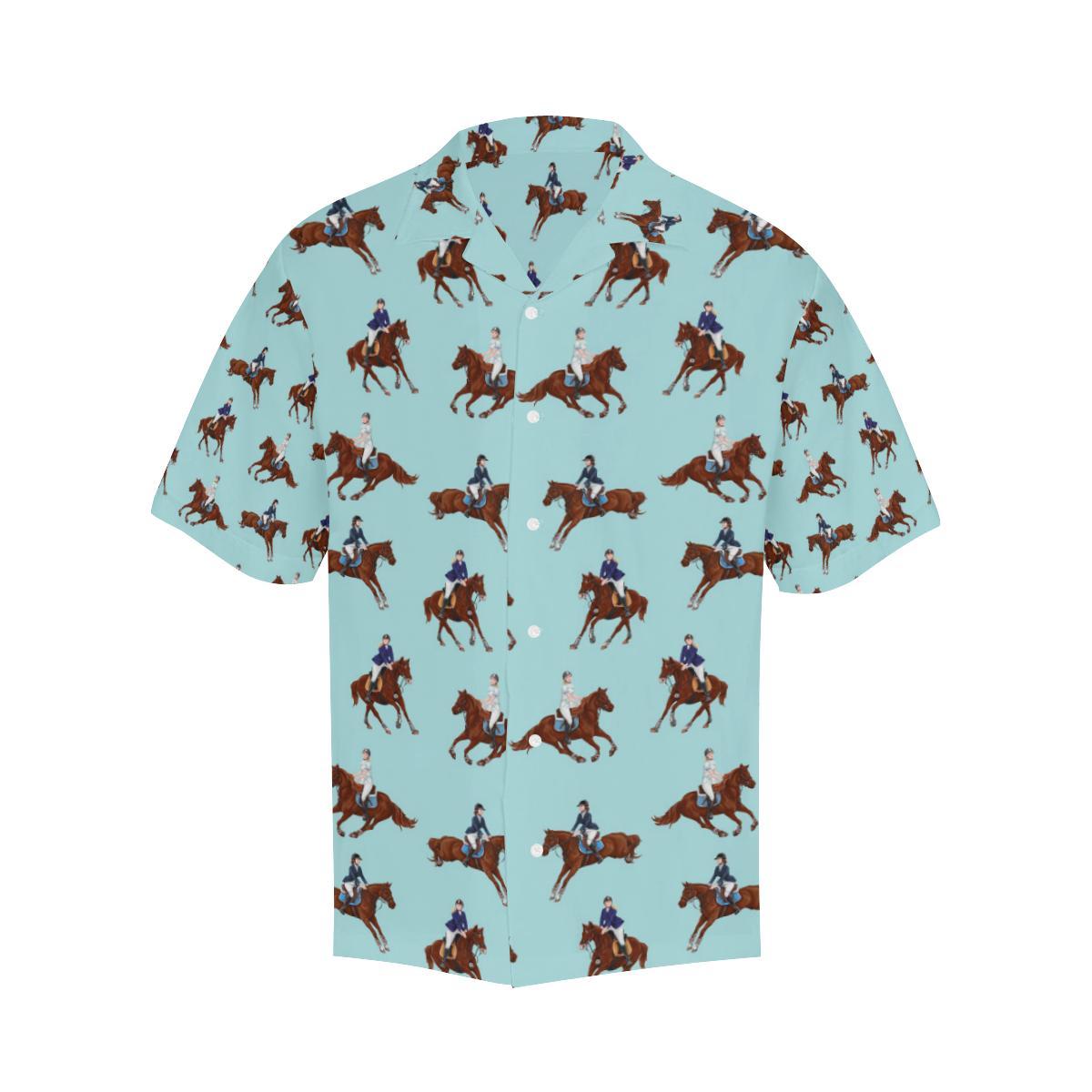 Equestrian Horse Riding Men Aloha Hawaiian Shirt