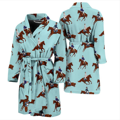 Equestrian Horse Riding Men Bath Robe-JTAMIGO.COM