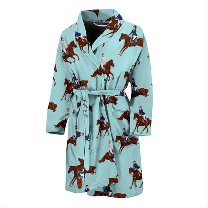 Equestrian Horse Riding Men Bath Robe-JTAMIGO.COM