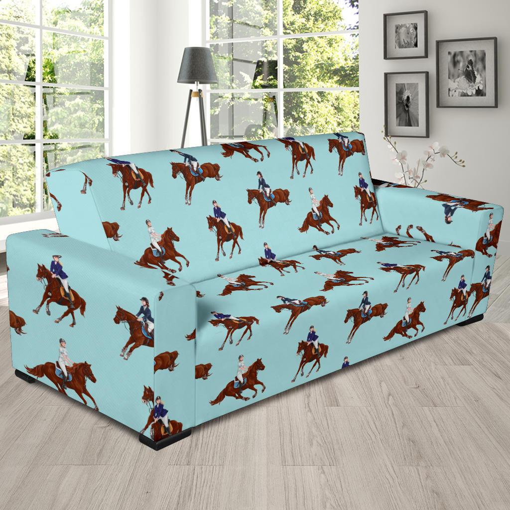 Equestrian Horse Riding Sofa Slipcover-JTAMIGO.COM