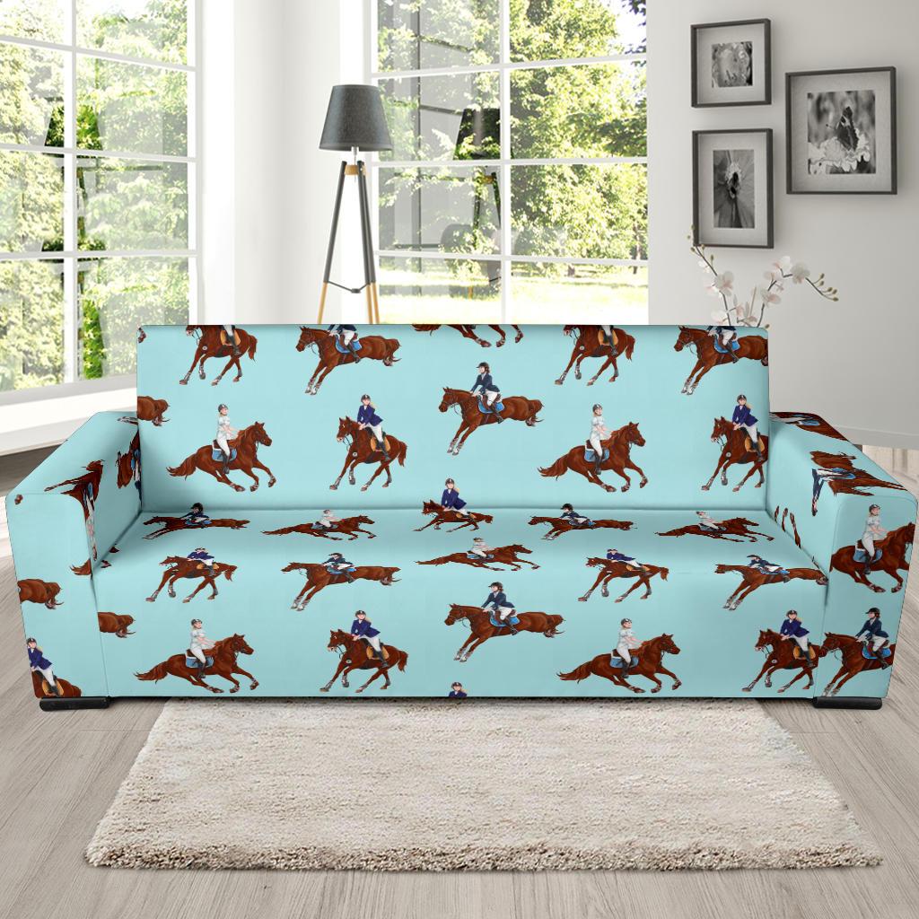 Equestrian Horse Riding Sofa Slipcover-JTAMIGO.COM