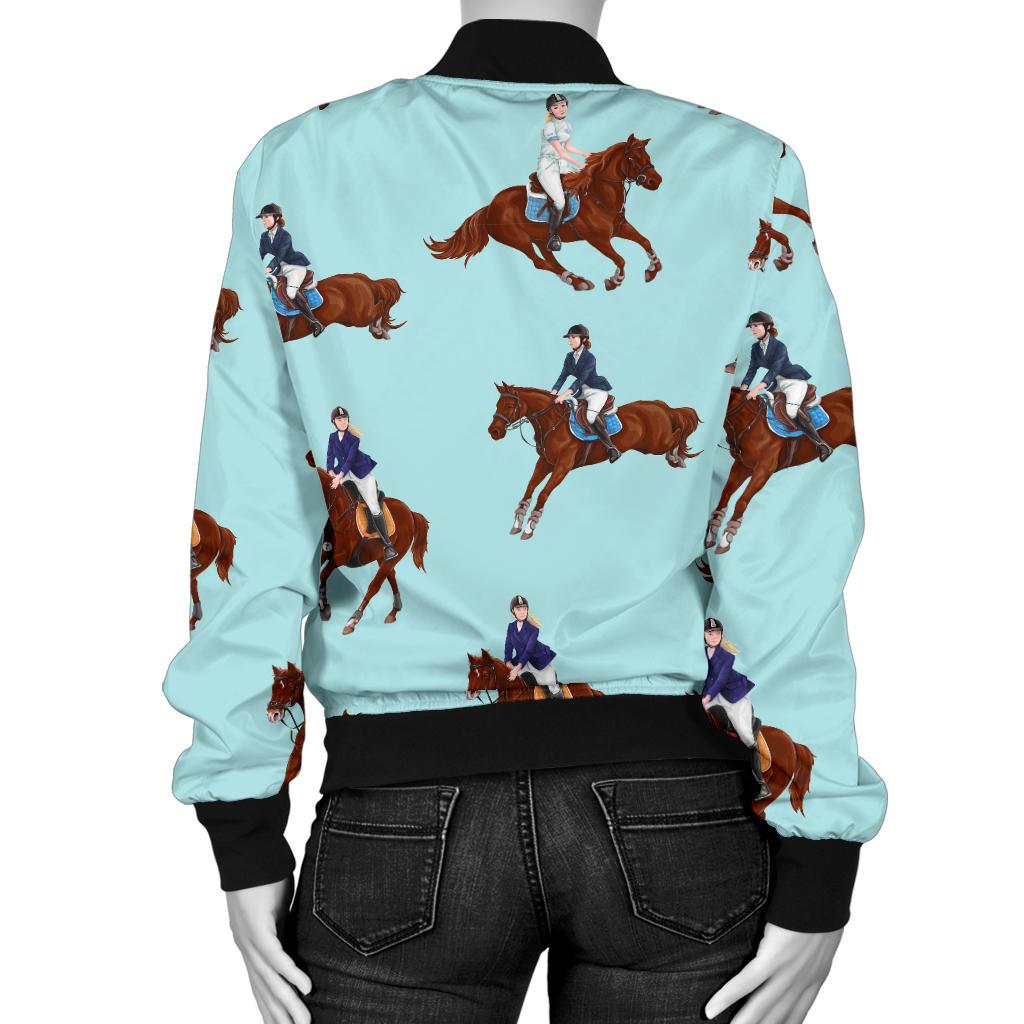Equestrian Horse Riding Women Casual Bomber Jacket