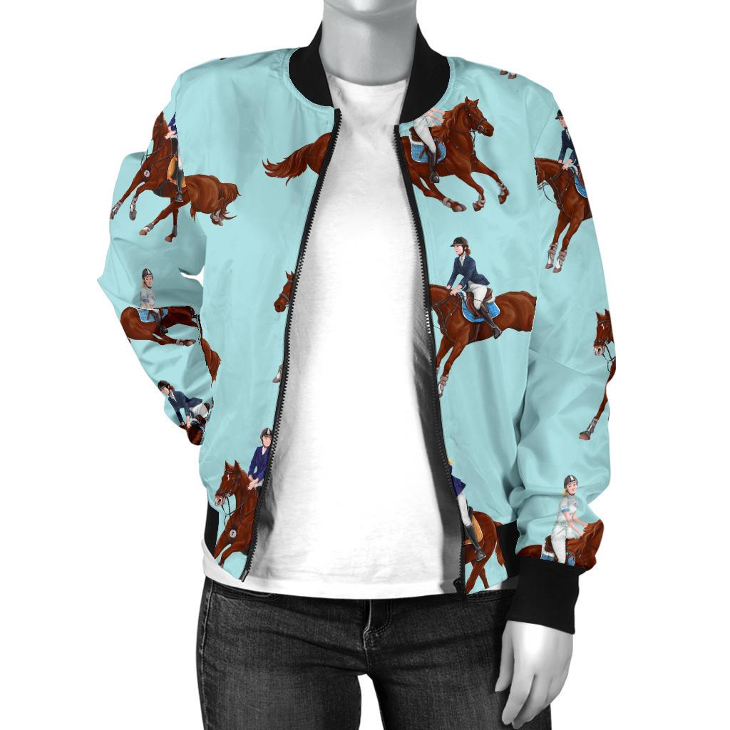Equestrian Horse Riding Women Casual Bomber Jacket