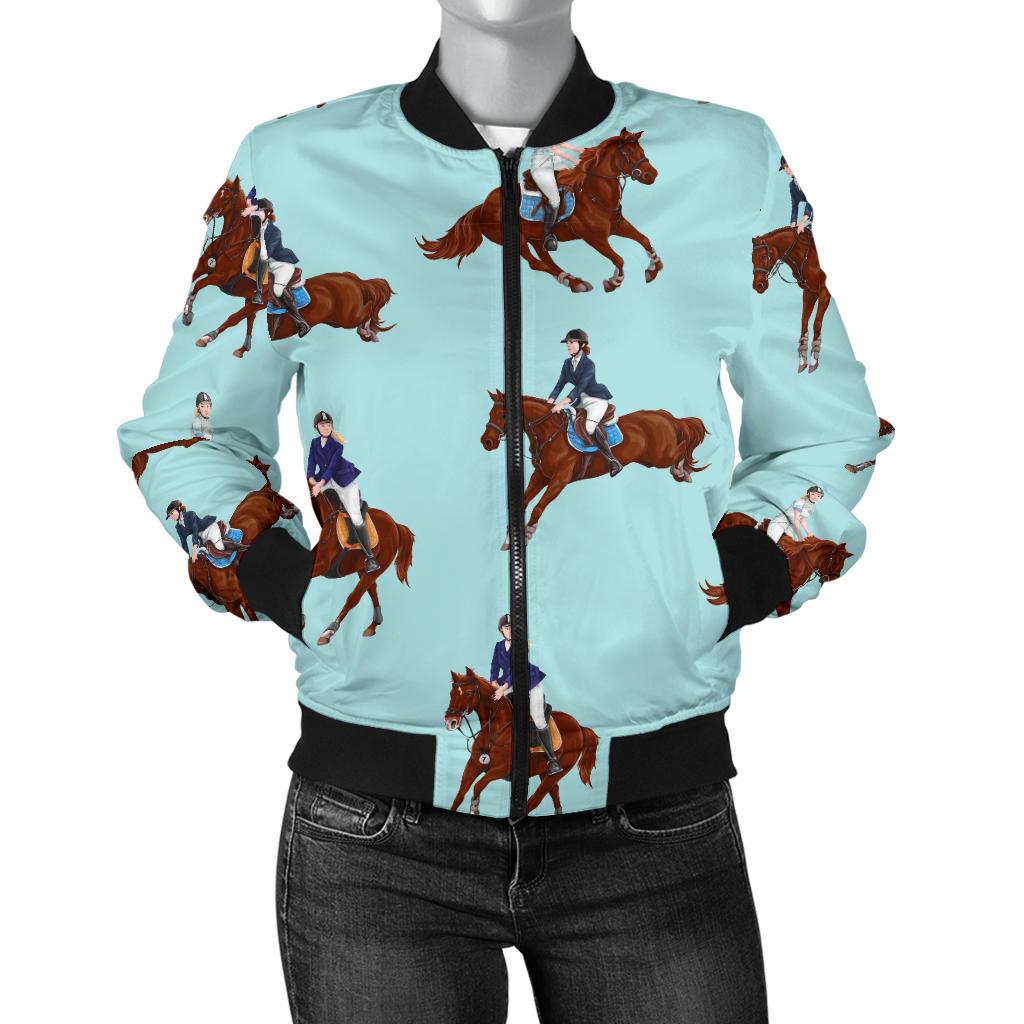 Equestrian Horse Riding Women Casual Bomber Jacket