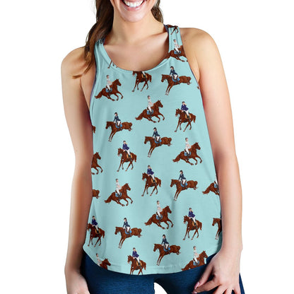 Equestrian Horse Riding Women Racerback Tank Top