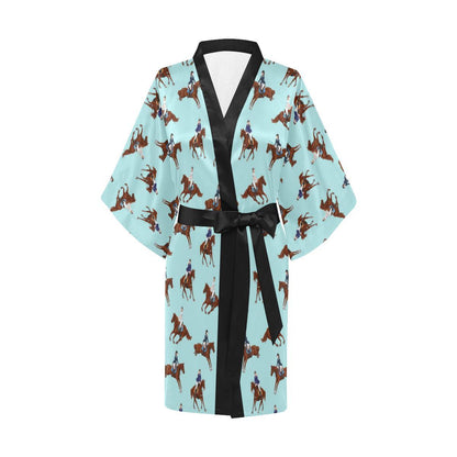 Equestrian Horse Riding Women Short Kimono Robe