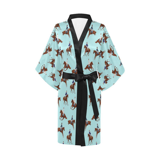 Equestrian Horse Riding Women Short Kimono Robe