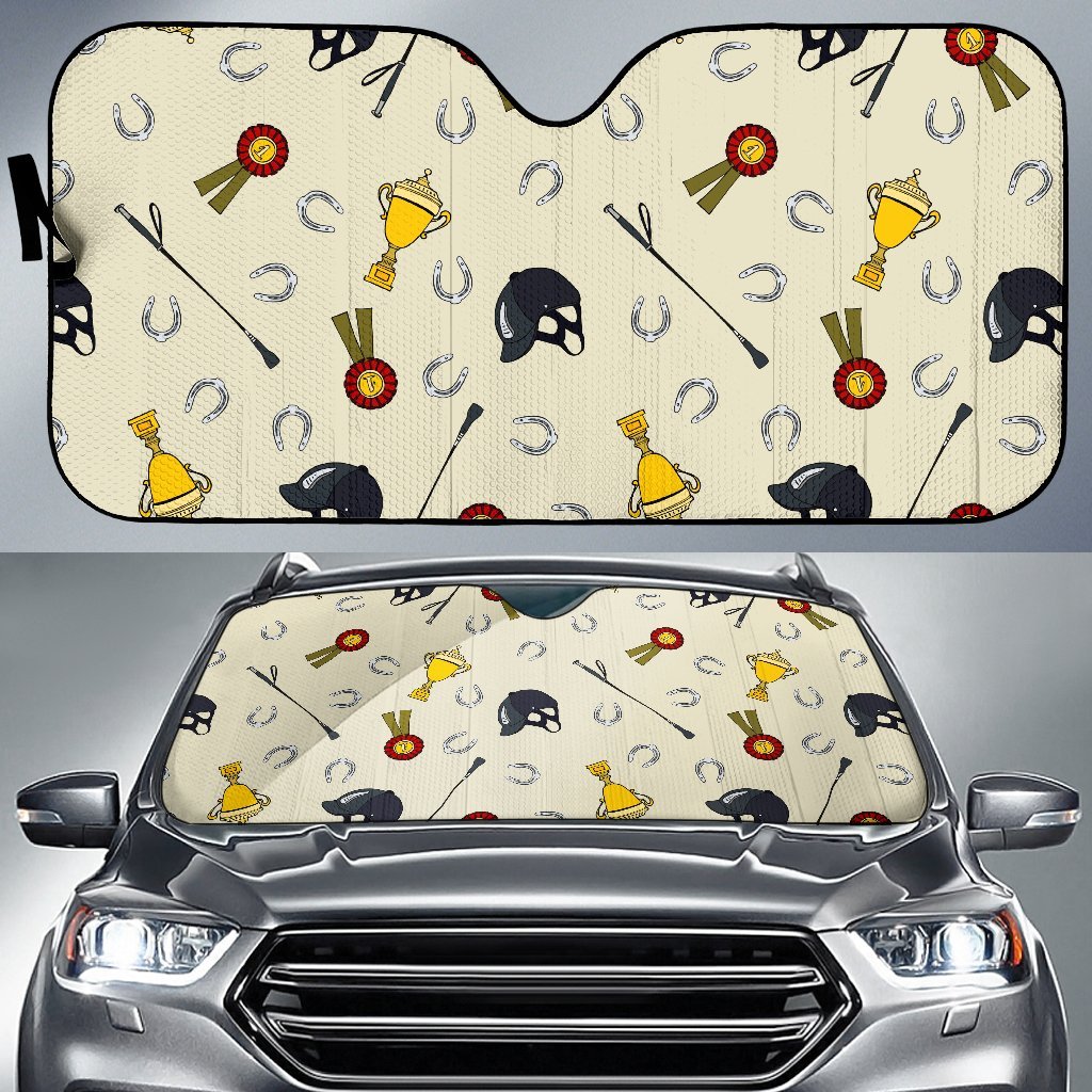Equestrian Horseshoe Equipment Car Sun Shade For Windshield